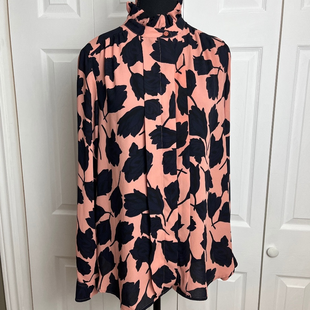 Ann Taylor Print Blouse Size M